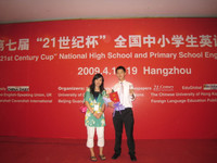 Ms Helsa TANG and John WANG in the 7th National English Speaking Competition in Hangzhou, China