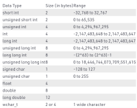 C   data type